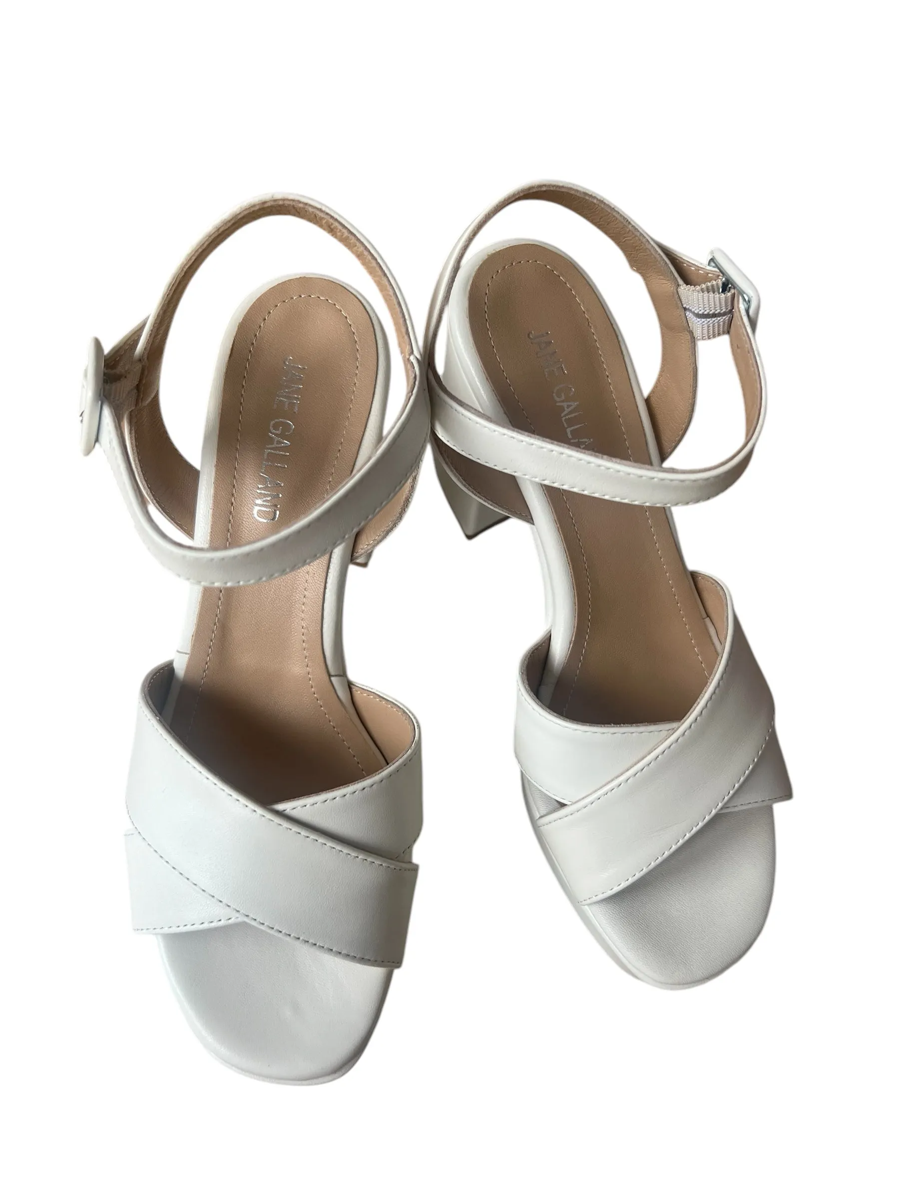 Jane Galland Sandals Juliette White Leather Platform