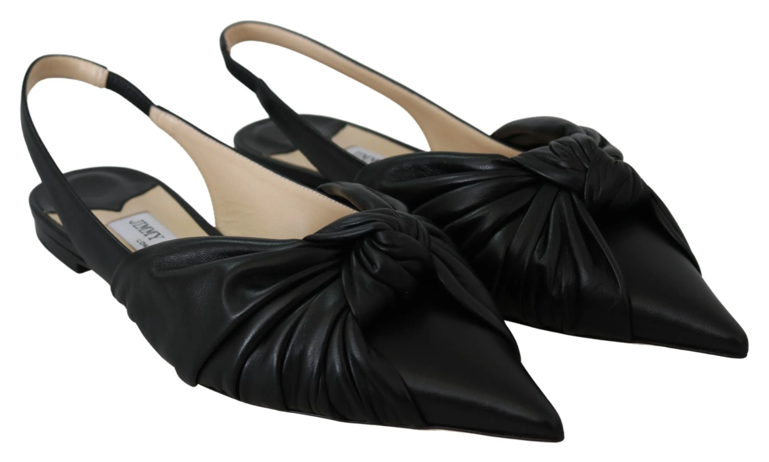 Jimmy Choo Leather Elegant Pointed Toe Flats