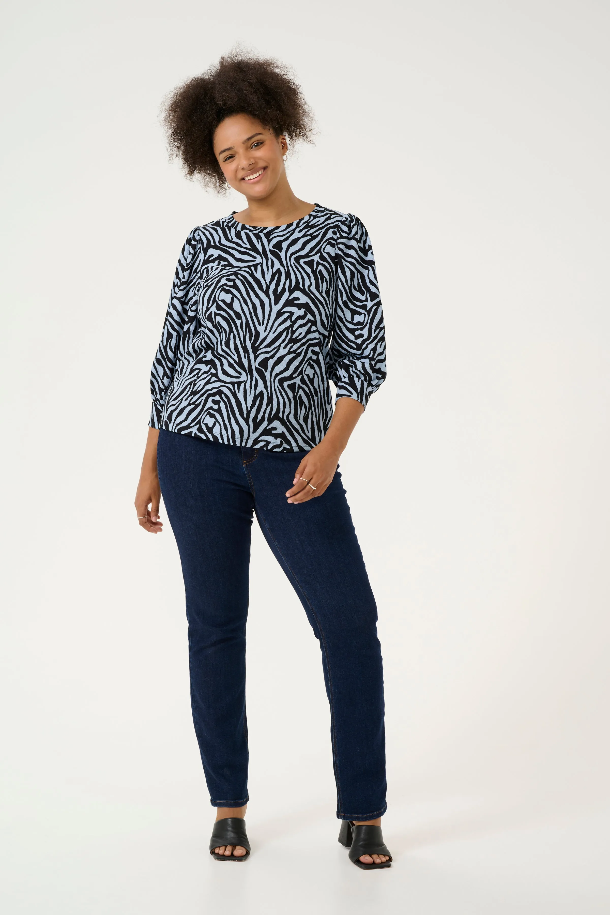 Kaffe Curve Ivena Top in Blue