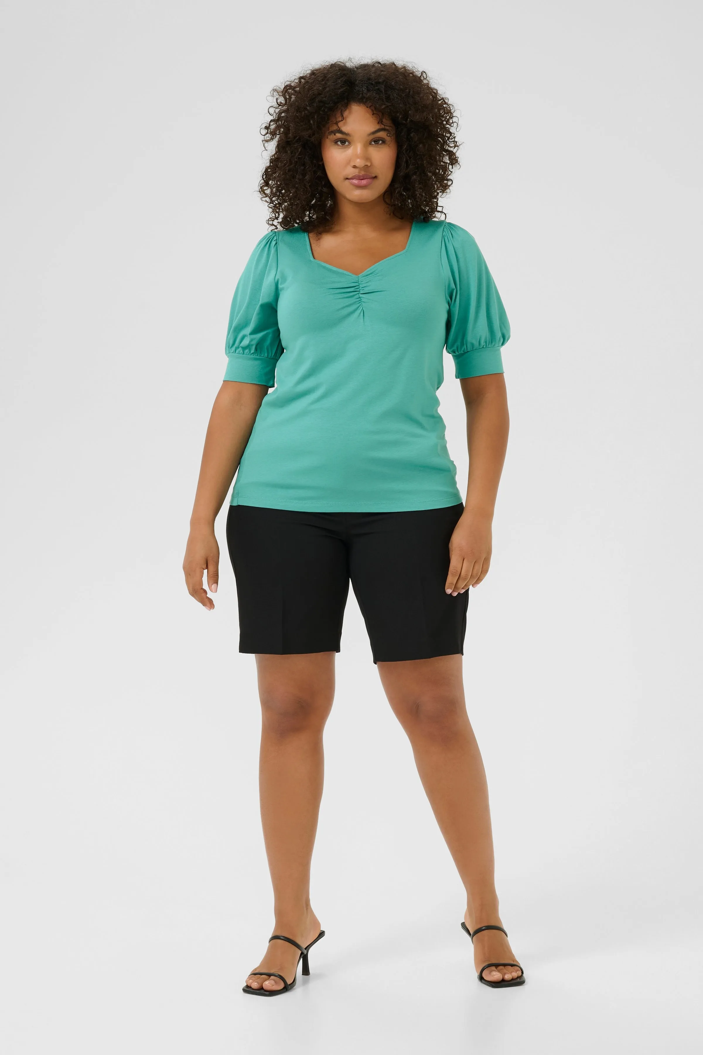 Kaffe Curve Sissy Blouse in Teal