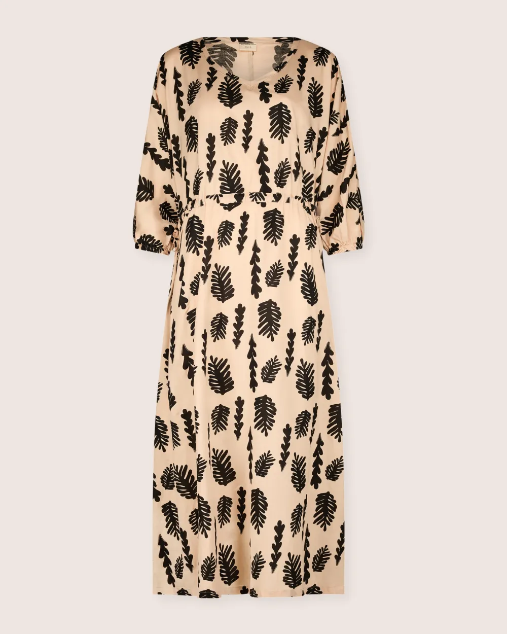 Kaya Cream Seaweed Print Maxi Dress