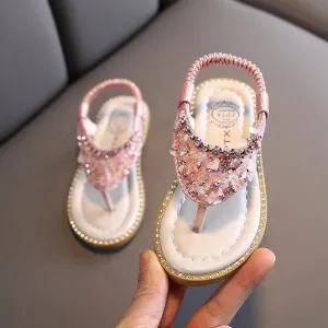 Kid Girls Flip Flop Crystal Sandals Shoes