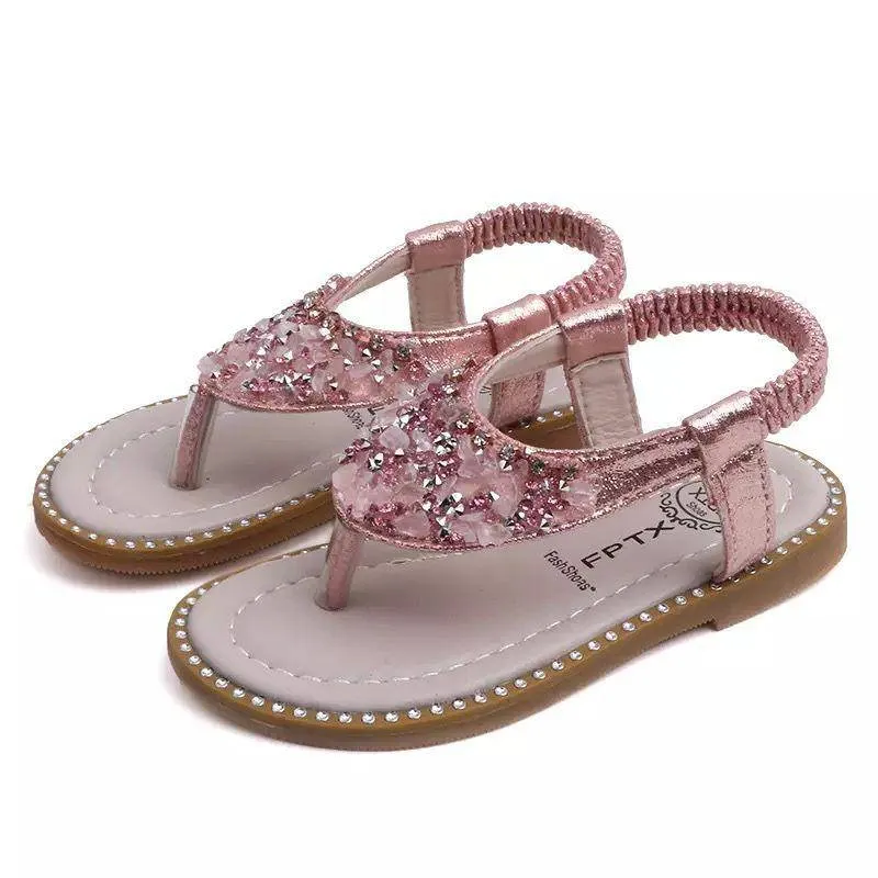 Kid Girls Flip Flop Crystal Sandals Shoes