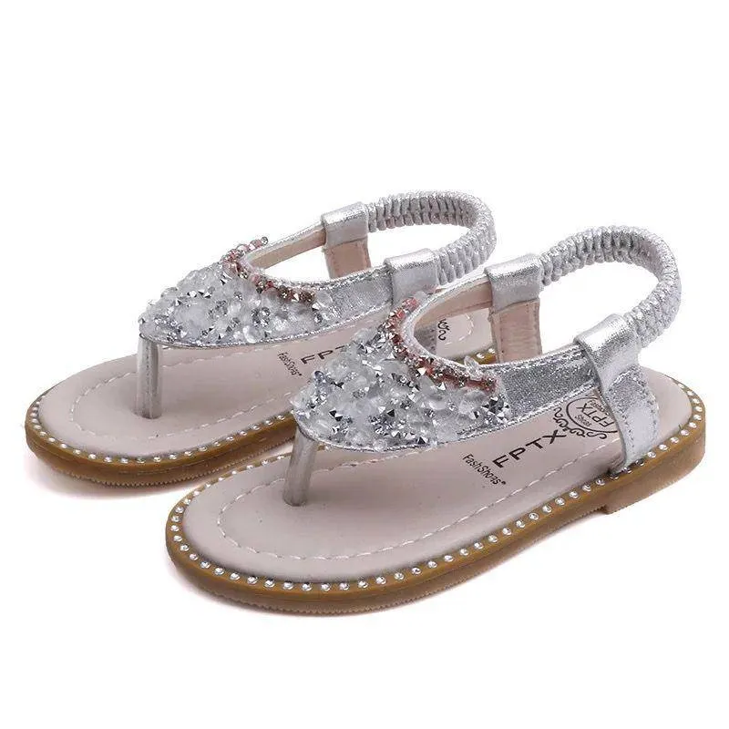Kid Girls Flip Flop Crystal Sandals Shoes