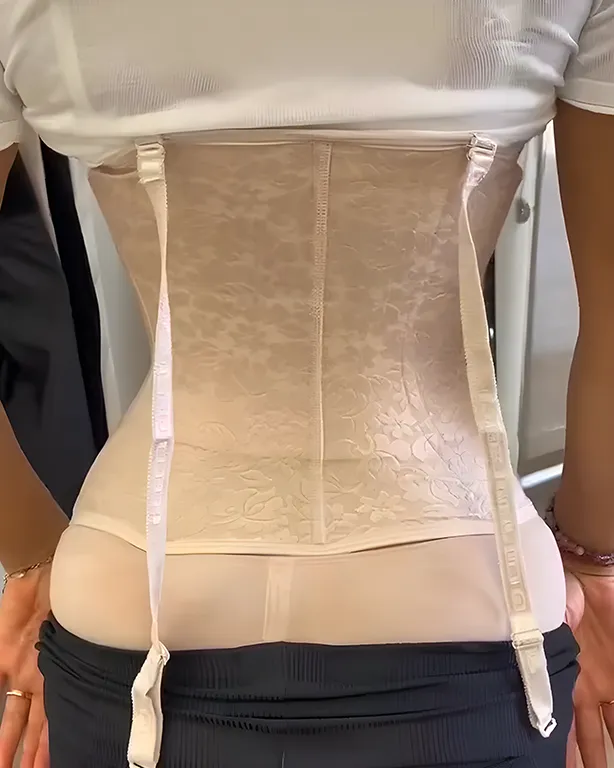 Lace Print Waist Trainer with Straps