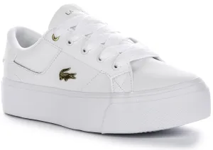 Lacoste Ziane Platform In White Gold For Women