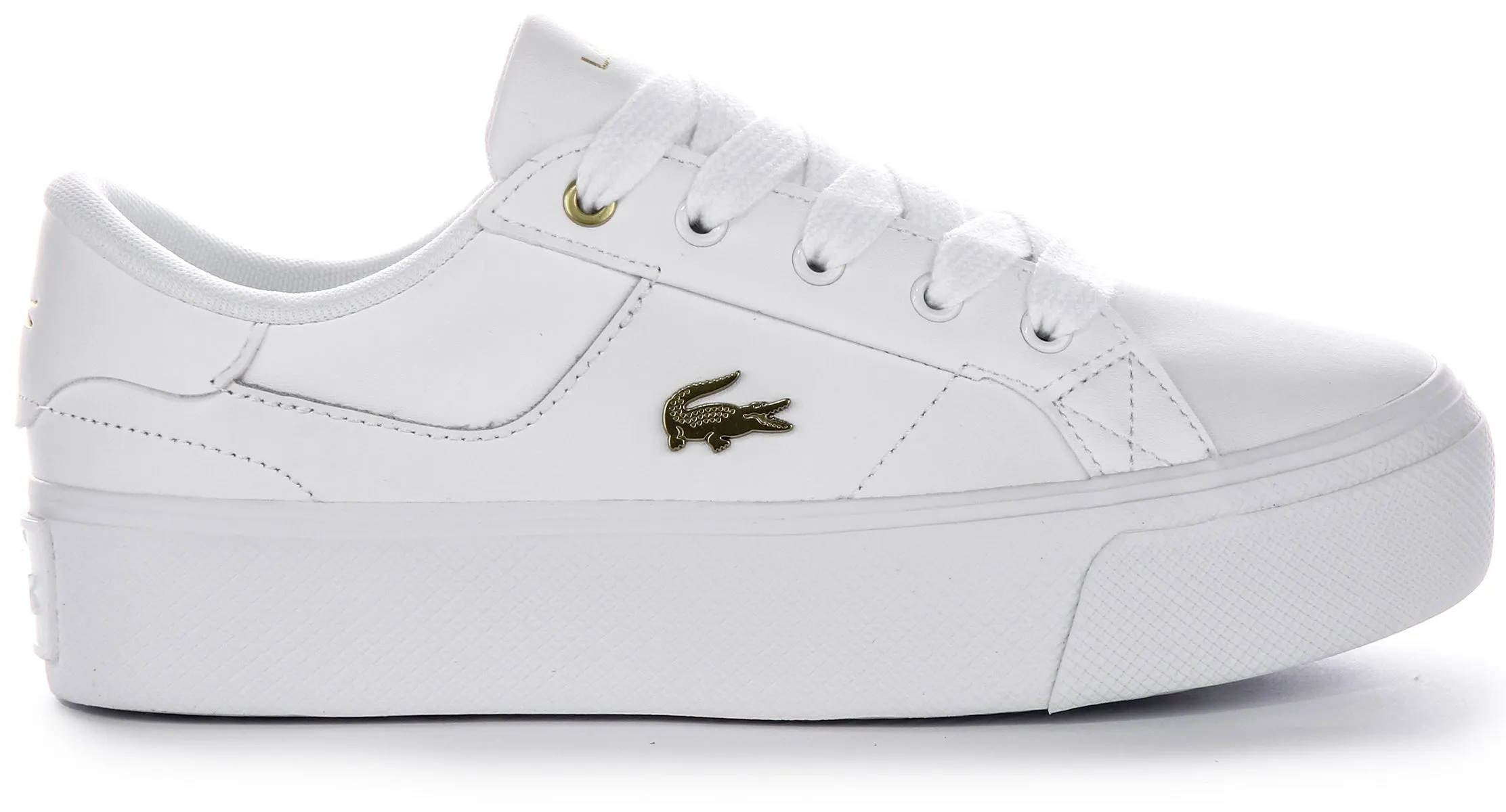 Lacoste Ziane Platform In White Gold For Women