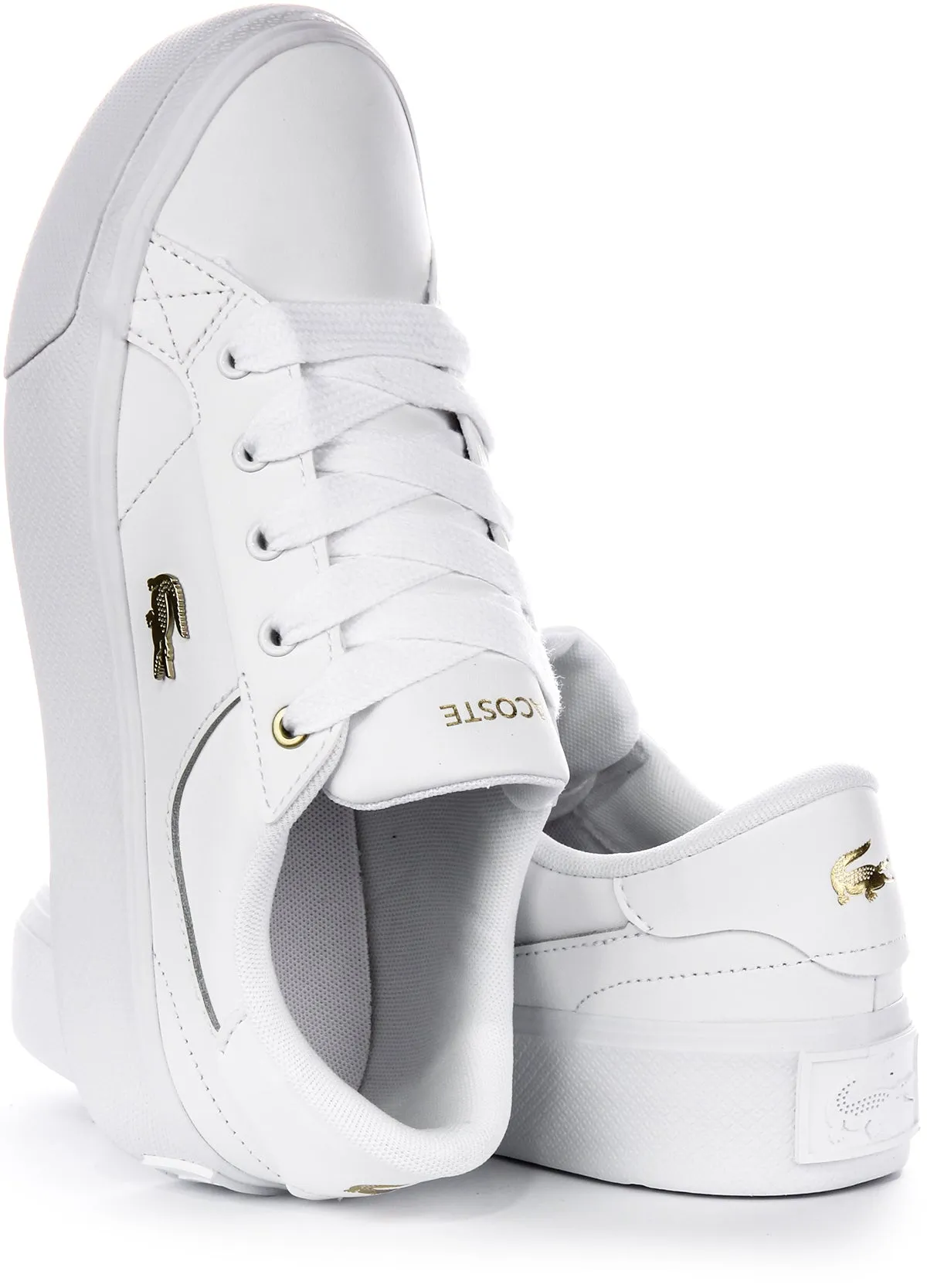 Lacoste Ziane Platform In White Gold For Women