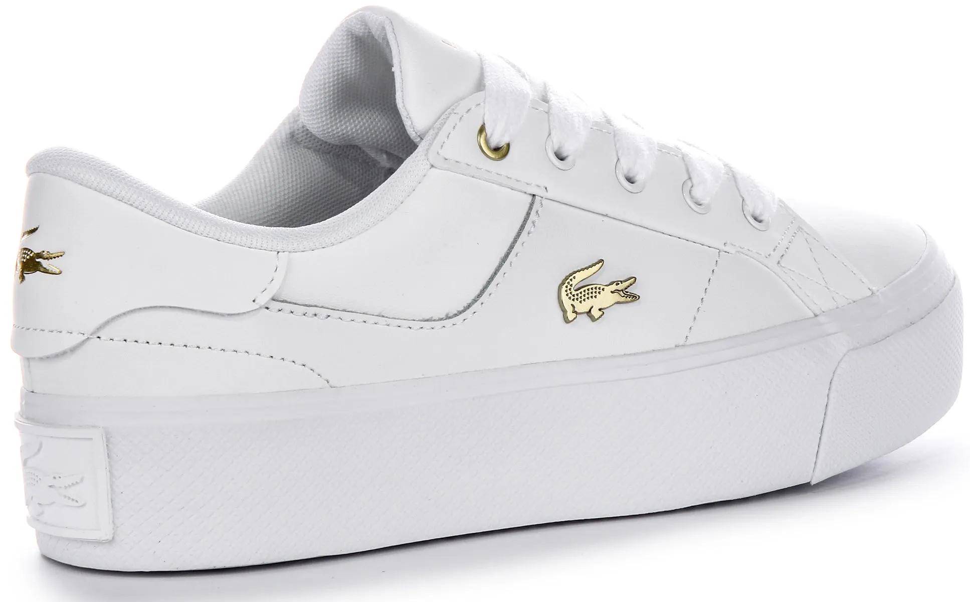 Lacoste Ziane Platform In White Gold For Women