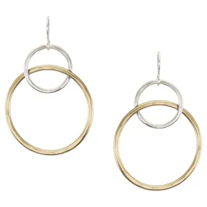 Large Intertwined Hammered Rings Wire Earrings