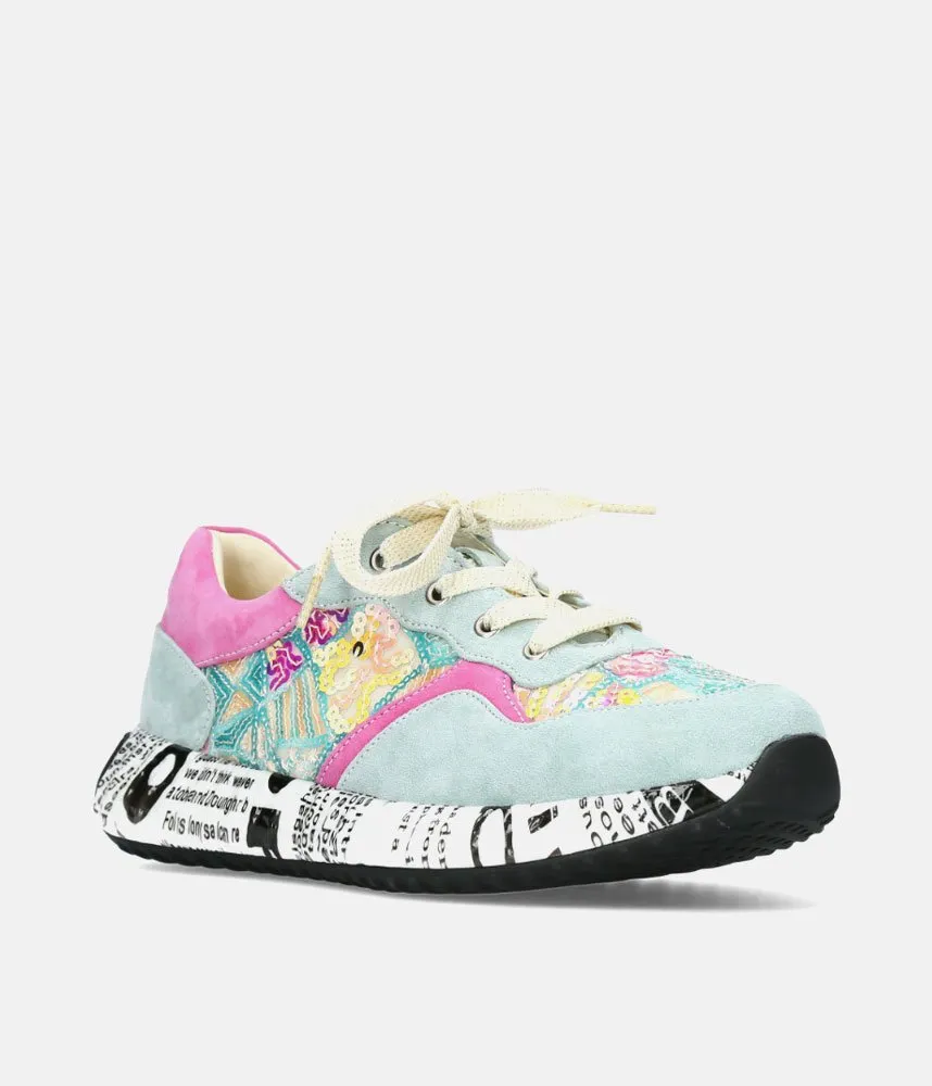 Laura Vita Pretty Pink/Blue Multi Fashion Trainer