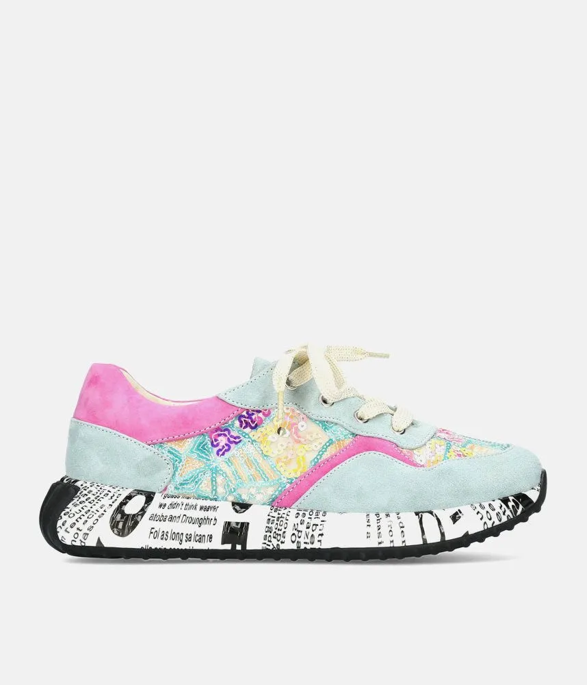 Laura Vita Pretty Pink/Blue Multi Fashion Trainer