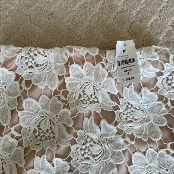 LF Elegant White Lace Skirt