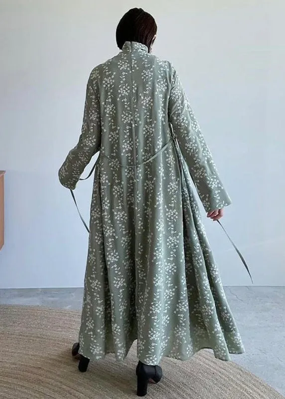 Long-Sleeve Embroidered Maxi Dress