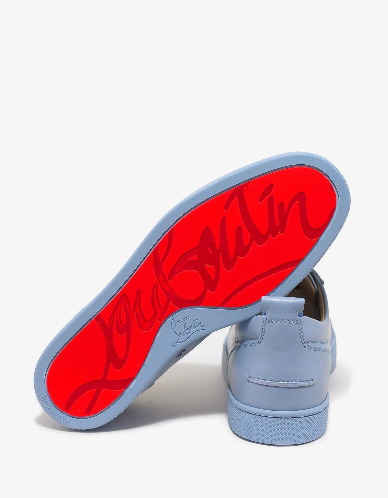 Louis Junior Flat Sky Blue Leather Trainers -