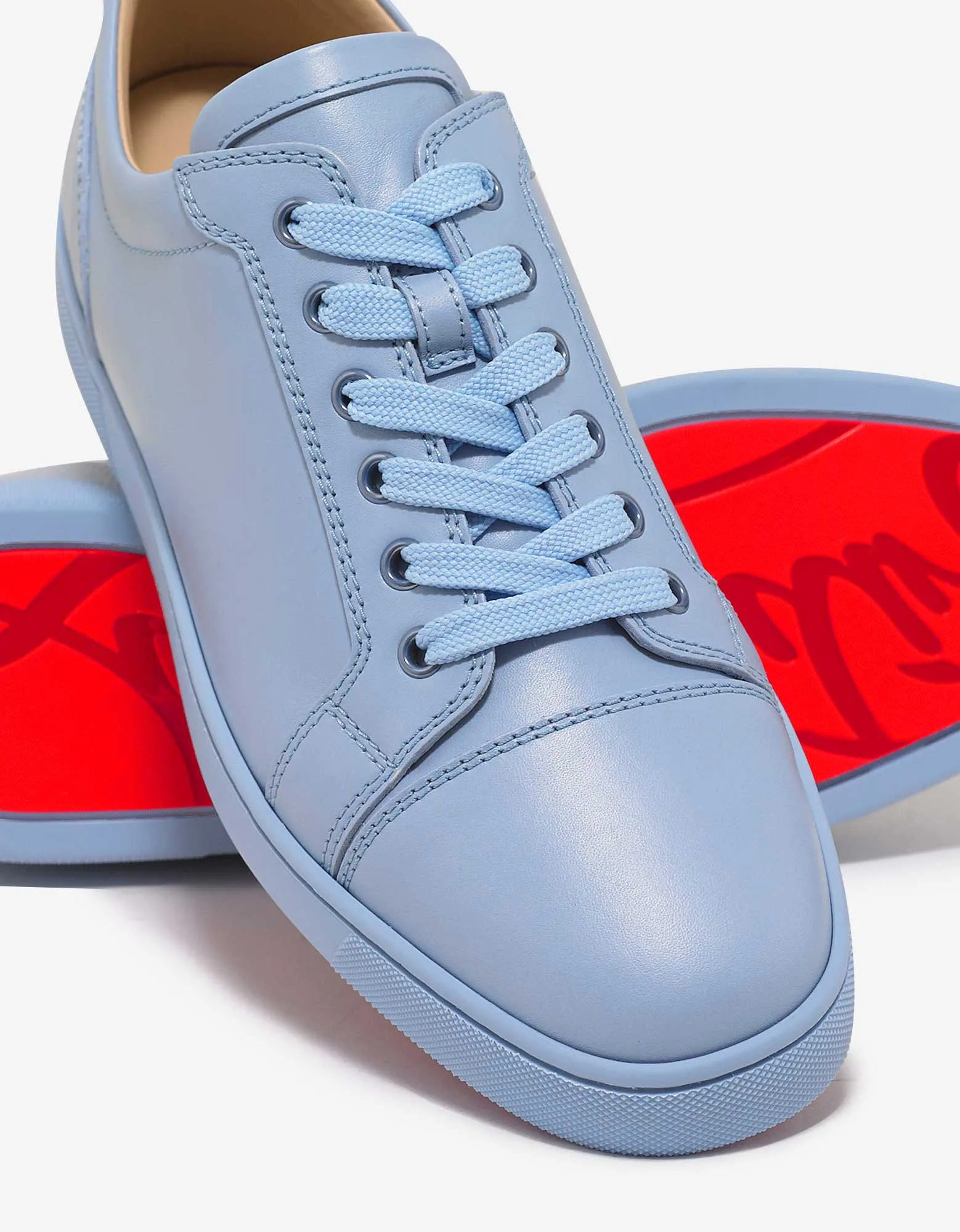 Louis Junior Flat Sky Blue Leather Trainers -