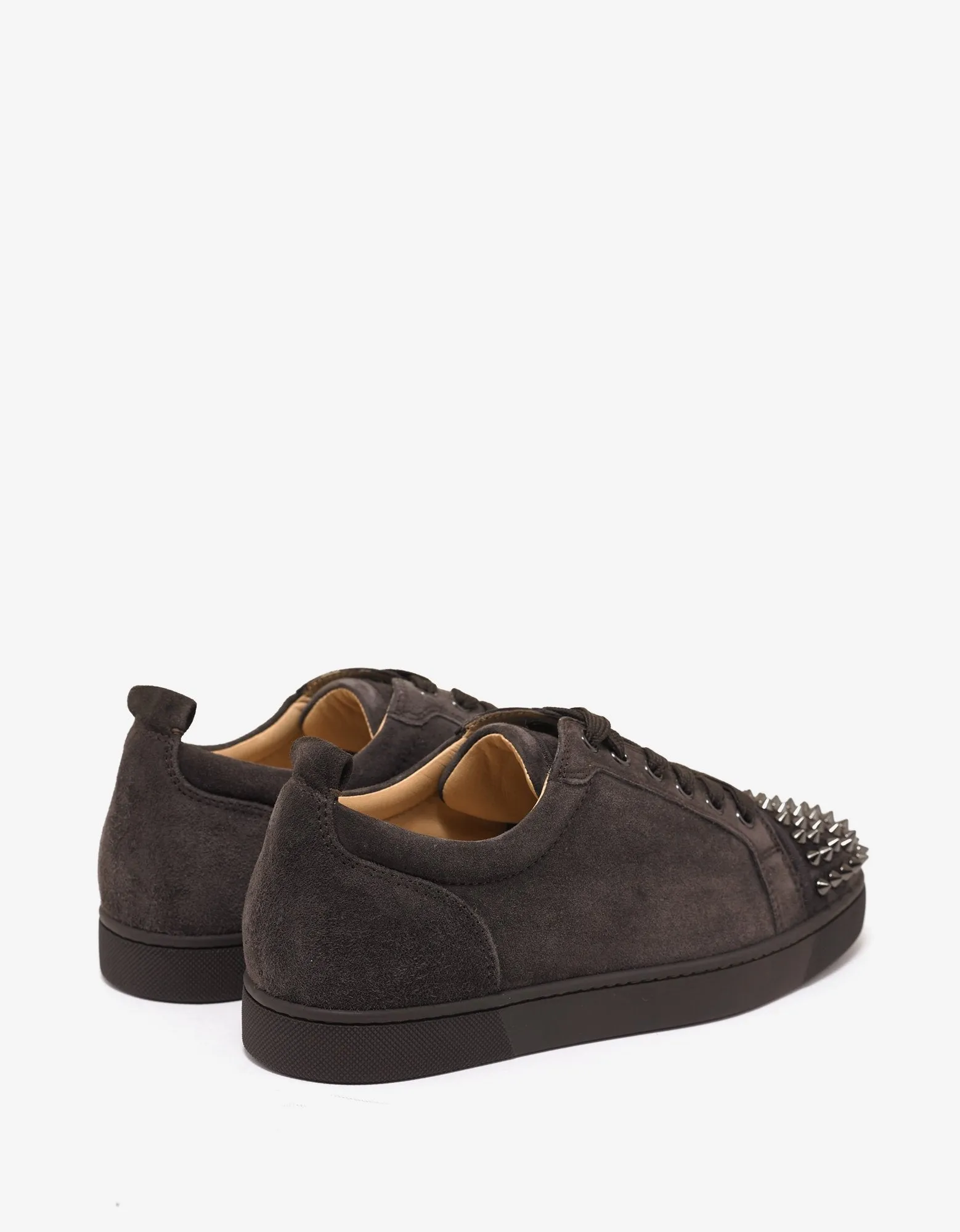 Louis Junior Spikes Flat Réglisse Brown Suede Trainers -
