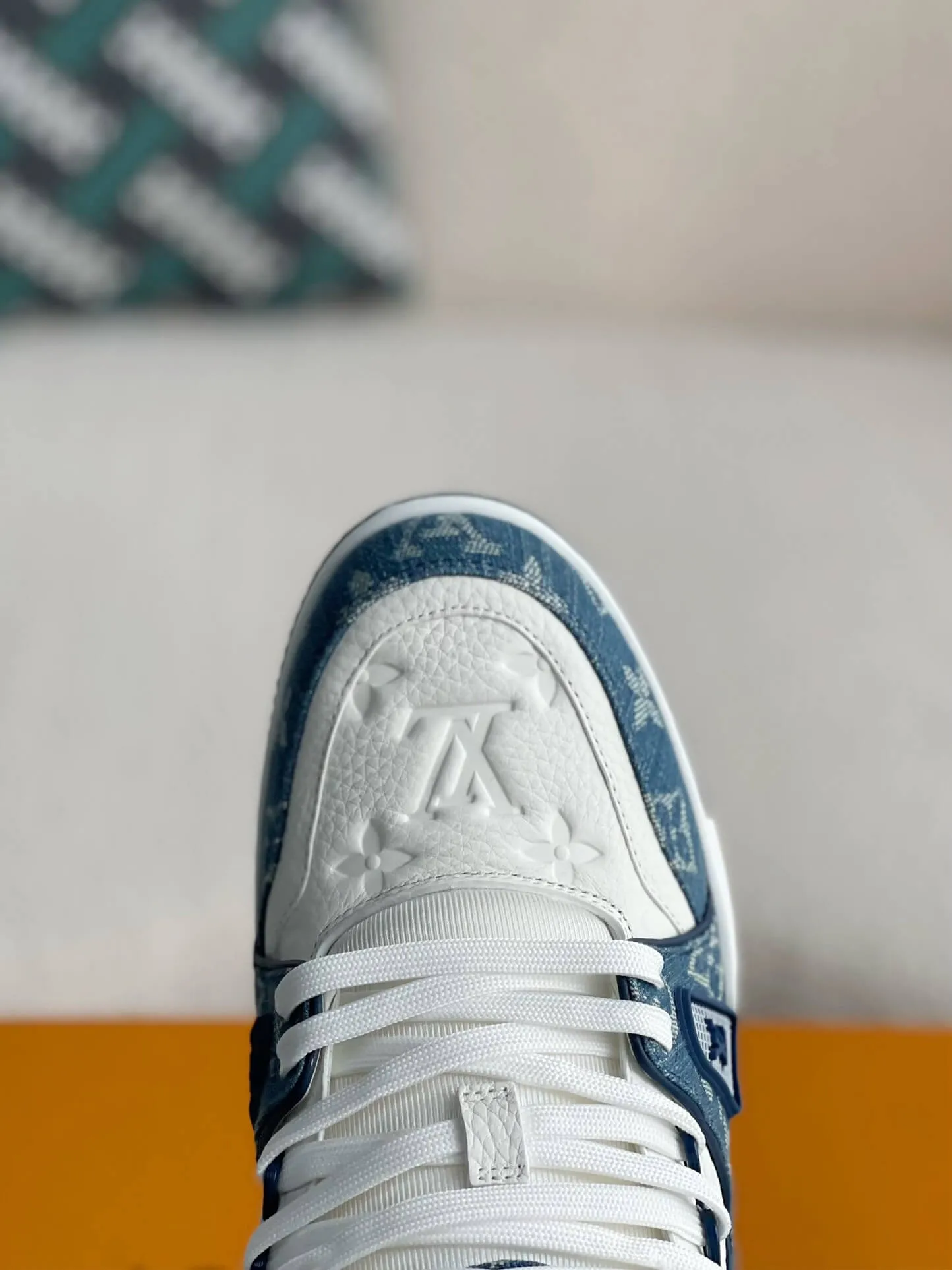 Louis Vuitton LV Trainer Monogram White Blue Denim Sneaker