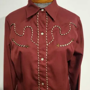 Maroon Western Shirt M