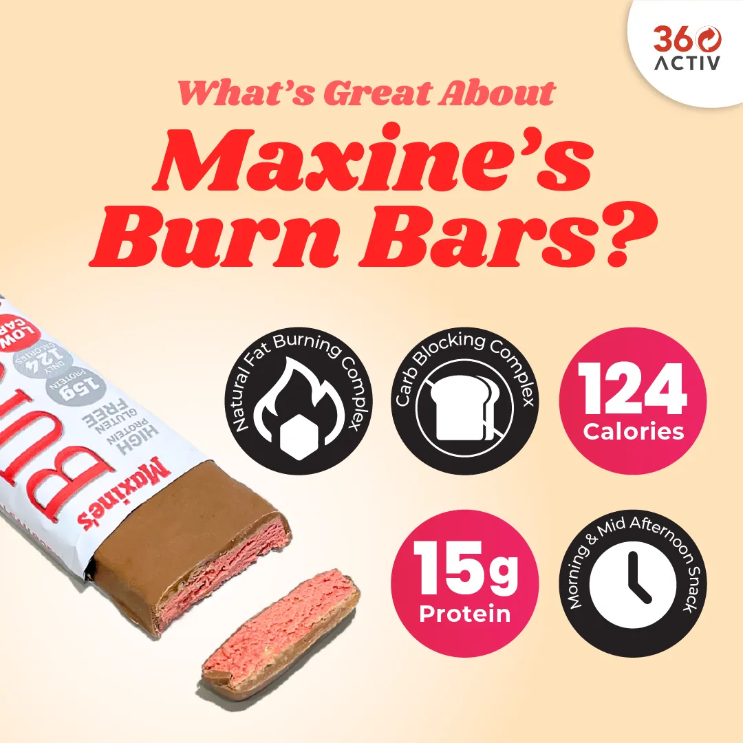 Maxine's Burn Protein Bars Berry Delight 40g (Box of 12)