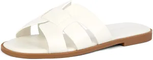 Maxmuxun Women'S H Band Slide Sandals Slip on Flat Sandals Comfort Backless Summer Shoes Slides
