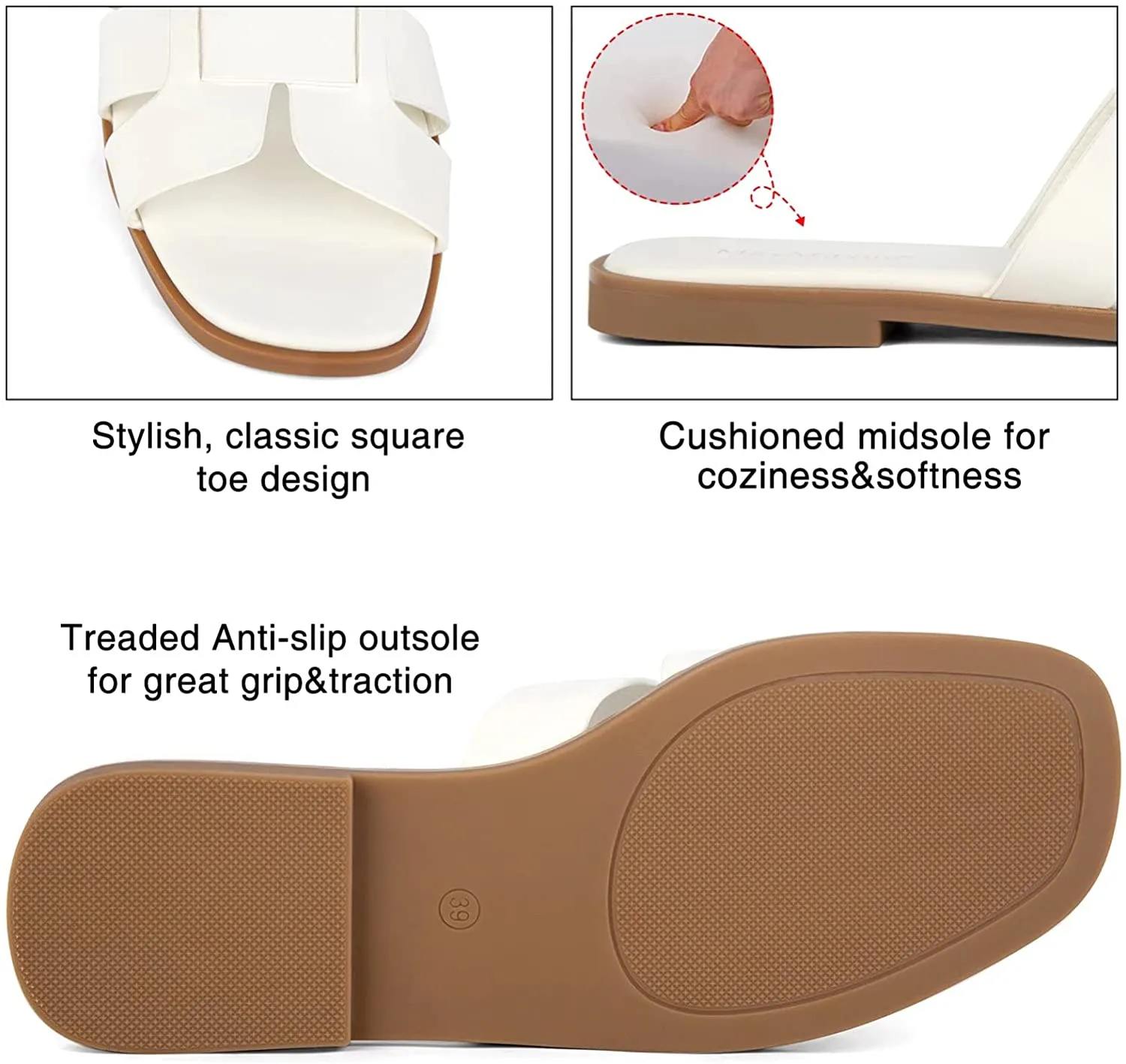 Maxmuxun Women'S H Band Slide Sandals Slip on Flat Sandals Comfort Backless Summer Shoes Slides
