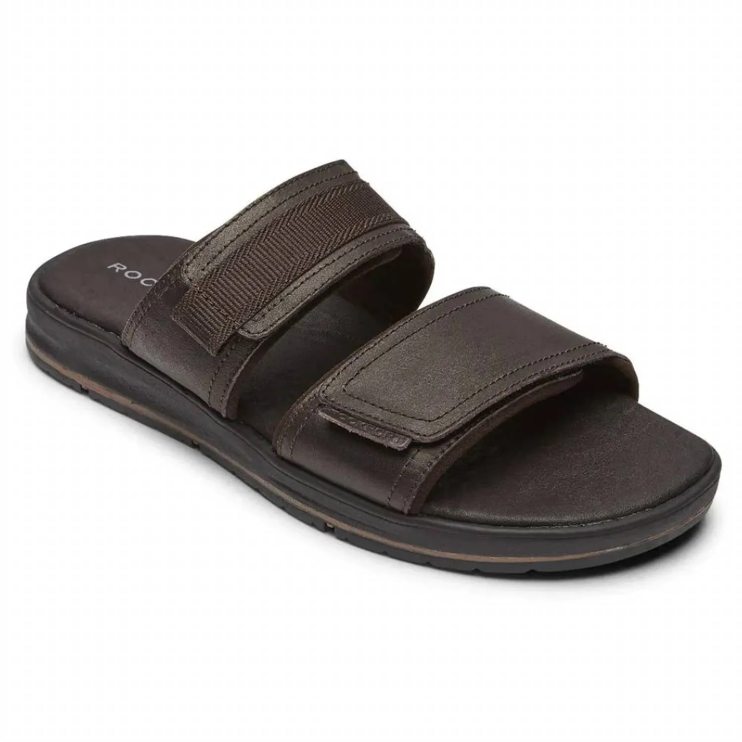 Men's Lucky Bay Dress Slide Sandal In Brown Leather