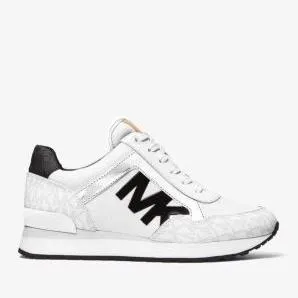 Michael Kors Maddy Two-Tone Logo Trainer White 8M