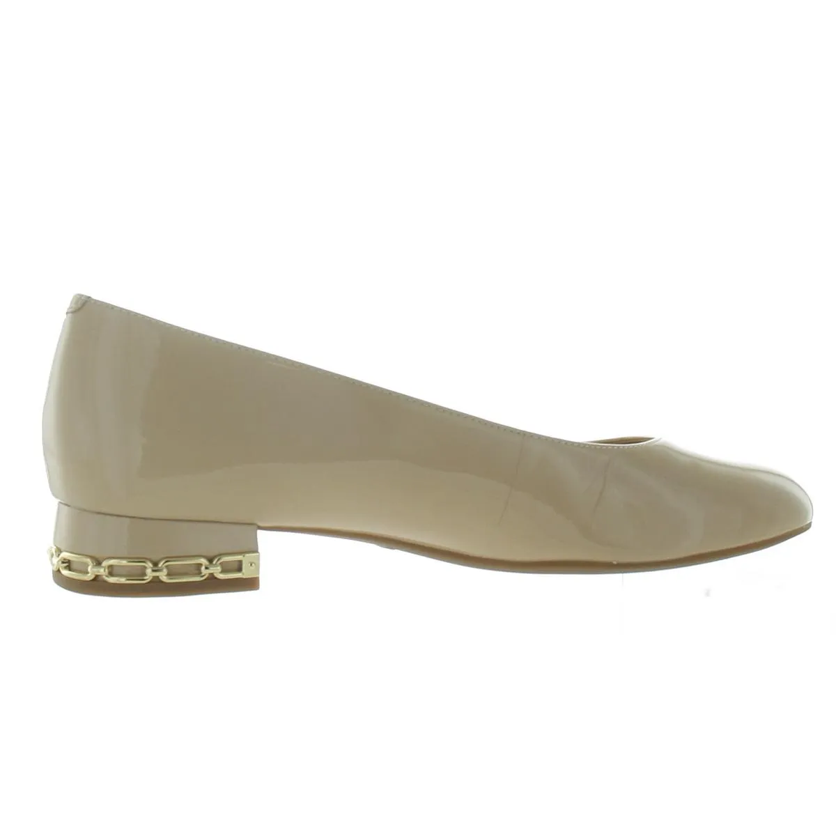 MICHAEL Michael Kors Womens June Flex Chain Leather Ballet Flats