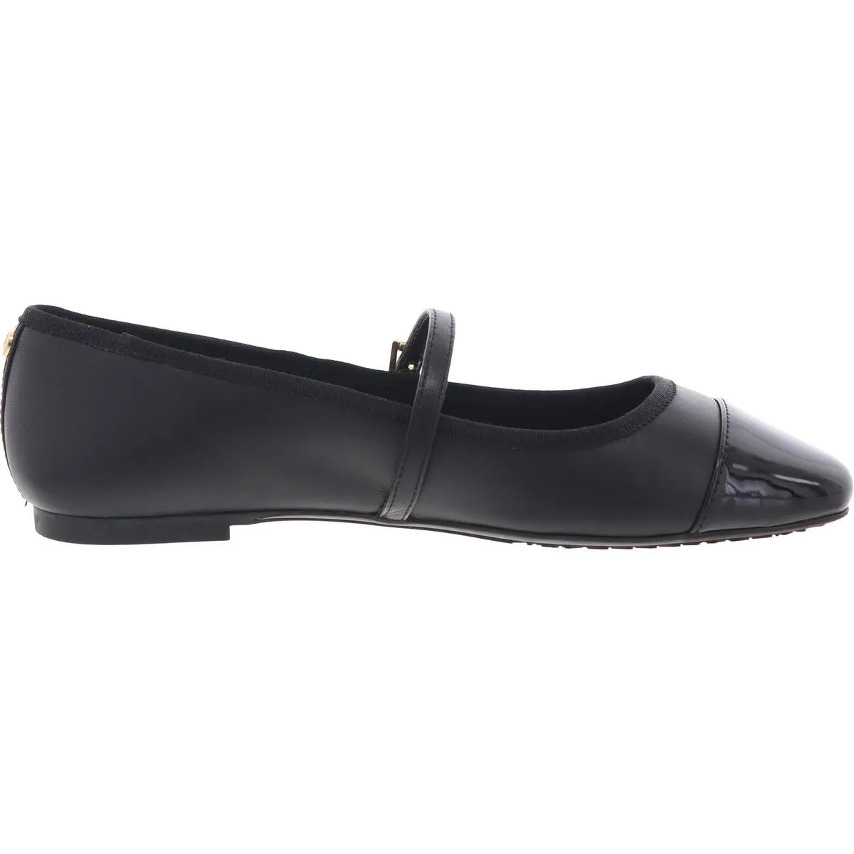 MICHAEL Michael Kors Womens Mae Toe Cap Leather Ballet Flats