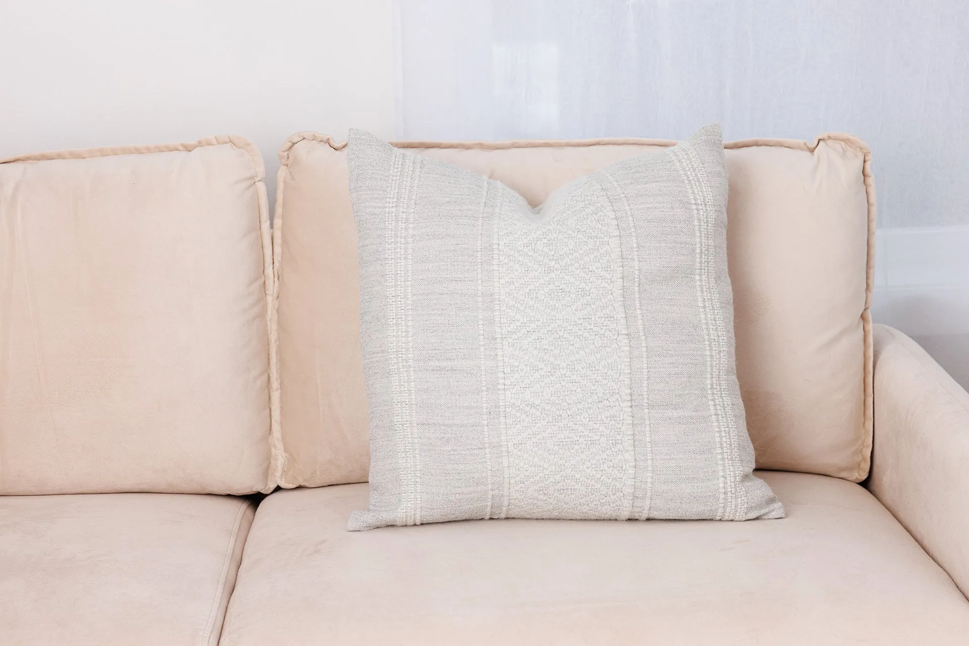 Miska Collection - Handloomed Alpaca Pillow - Gray & Ivory Cloudhaven - Wholesale
