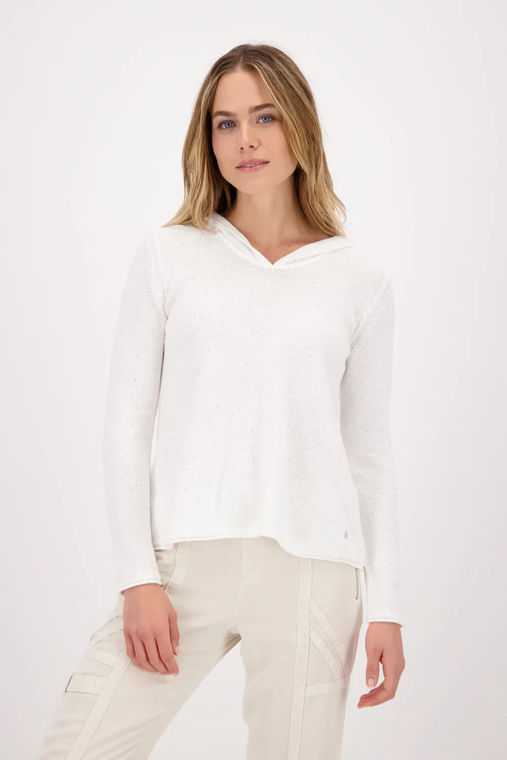 Monari Sequin Knit with Hood M407618