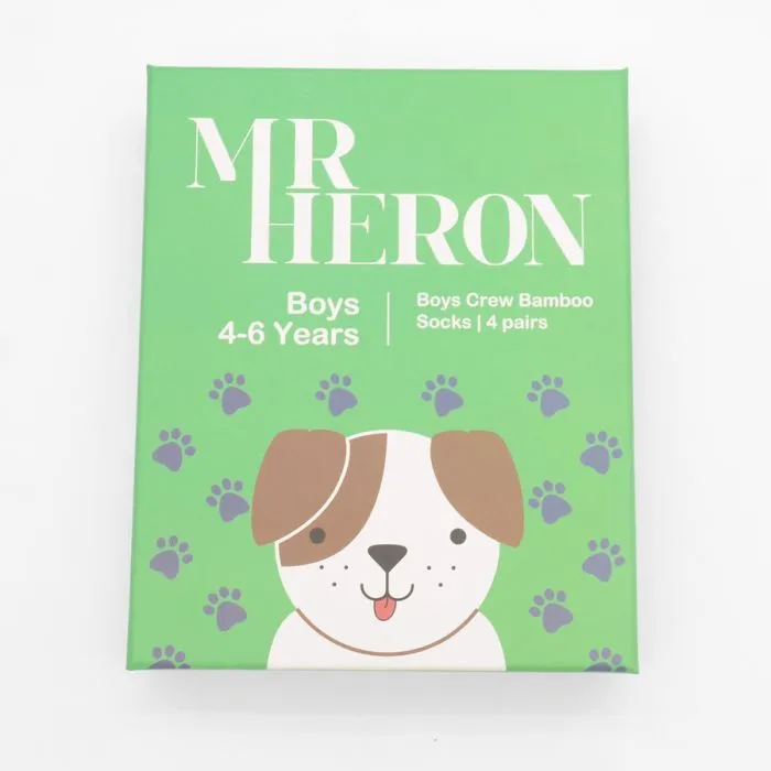 Mr Heron  Boys 4-6 Years Crew Bamboo Socks Gift Box
