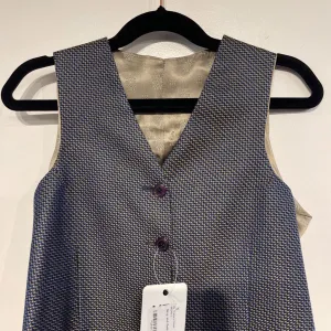 Navy and Gold Houndstooth Vest