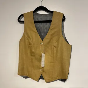navy checkered and gold reversible vest
