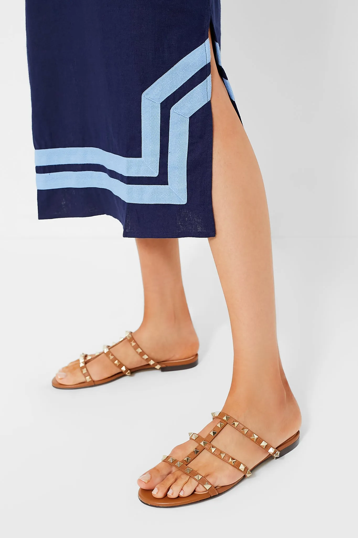 Navy Short Sleeve Classic Maxi Tunic