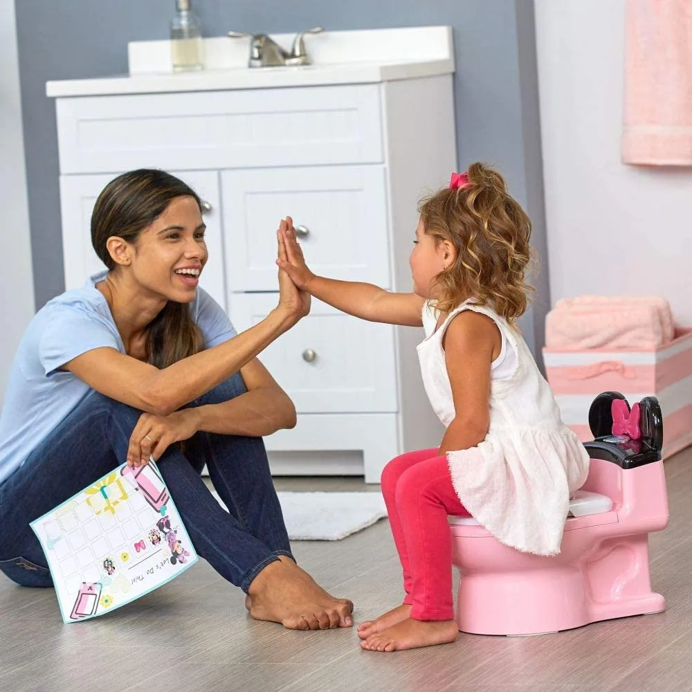 New The First Years Disney Mickey Mouse Imaginaction Potty Training & Transition Potty Seat with Sound! Press 2 buttons top of the seat for applause & flush sounds!