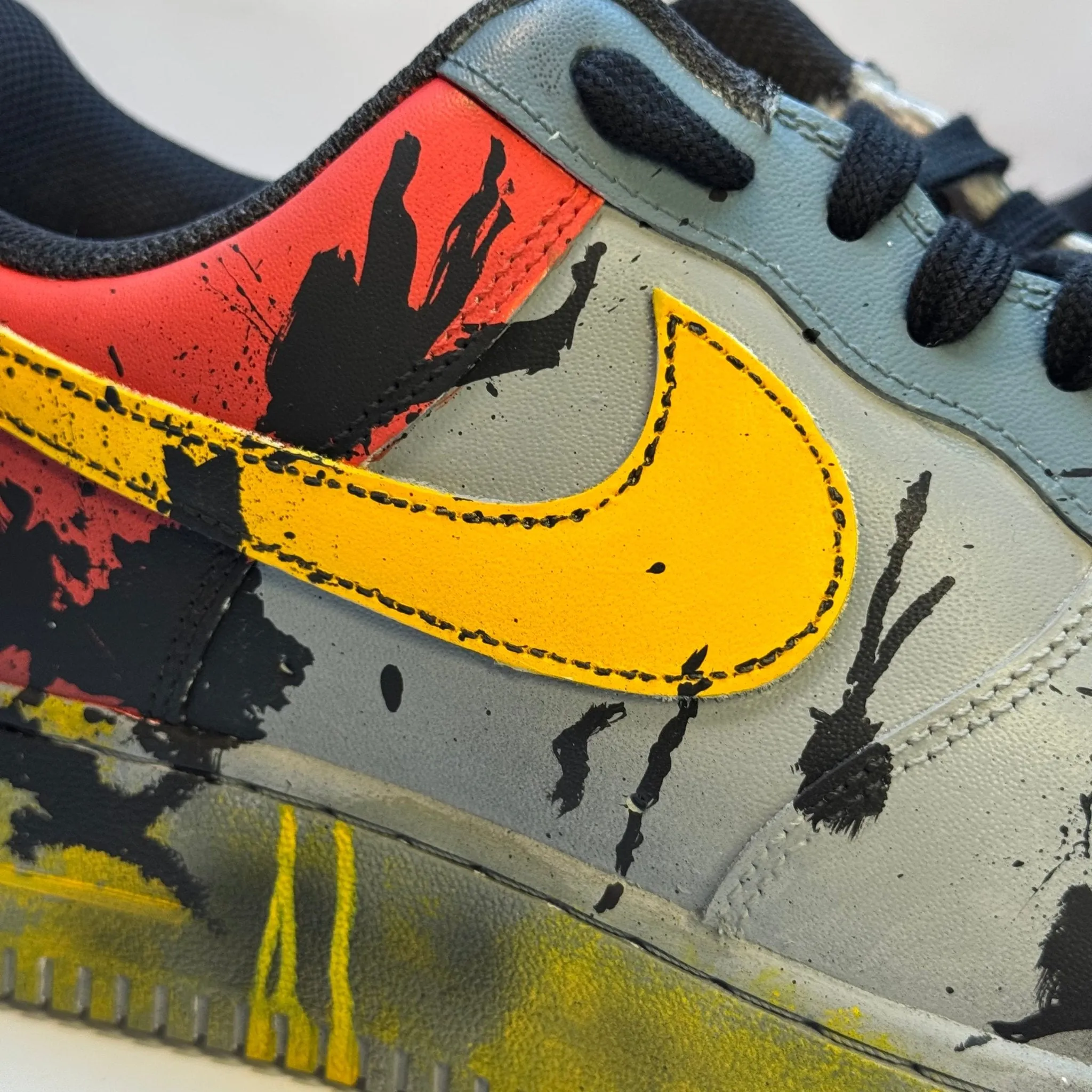 Nike Air Force 1 Custom Sneakers | Grime | Yellow