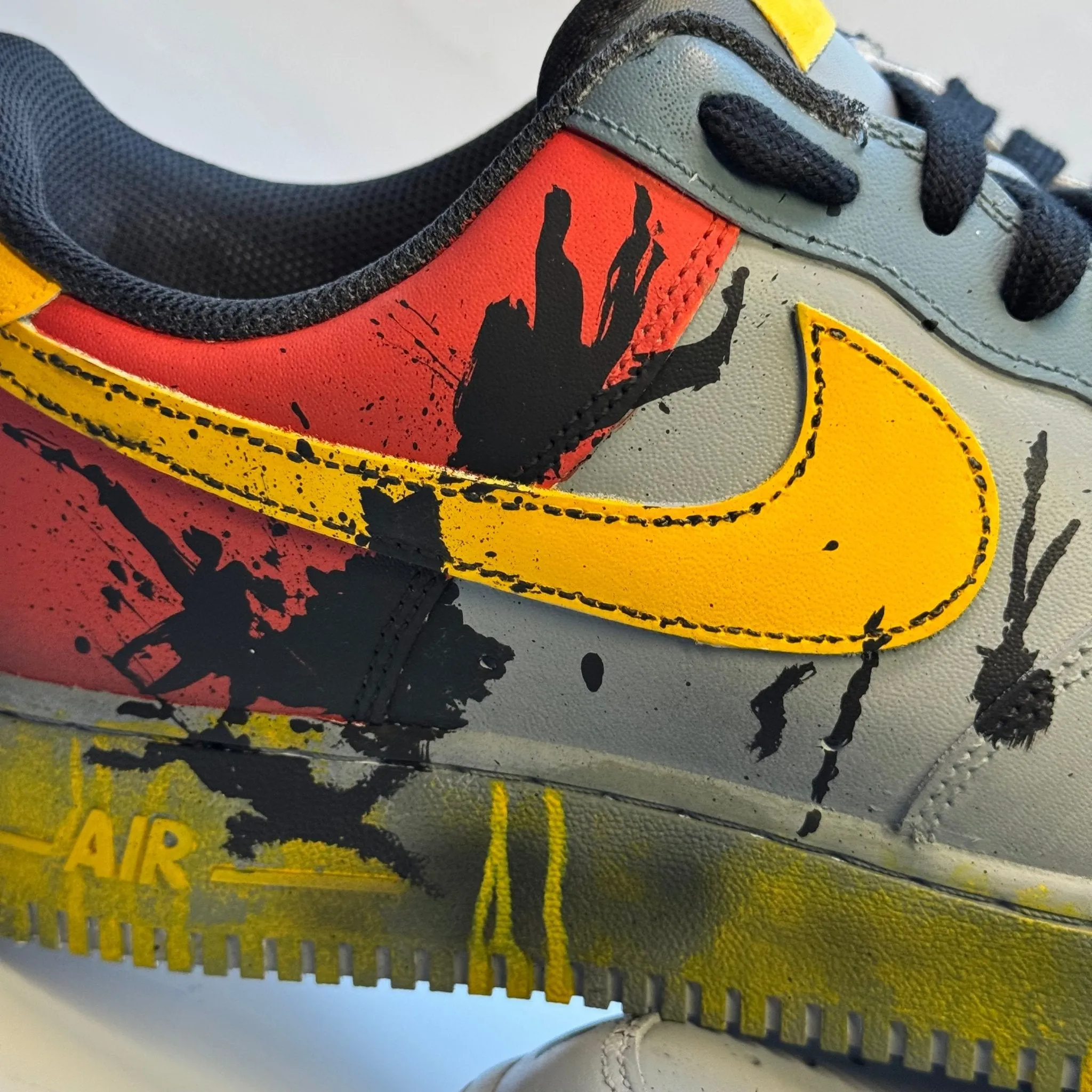 Nike Air Force 1 Custom Sneakers | Grime | Yellow