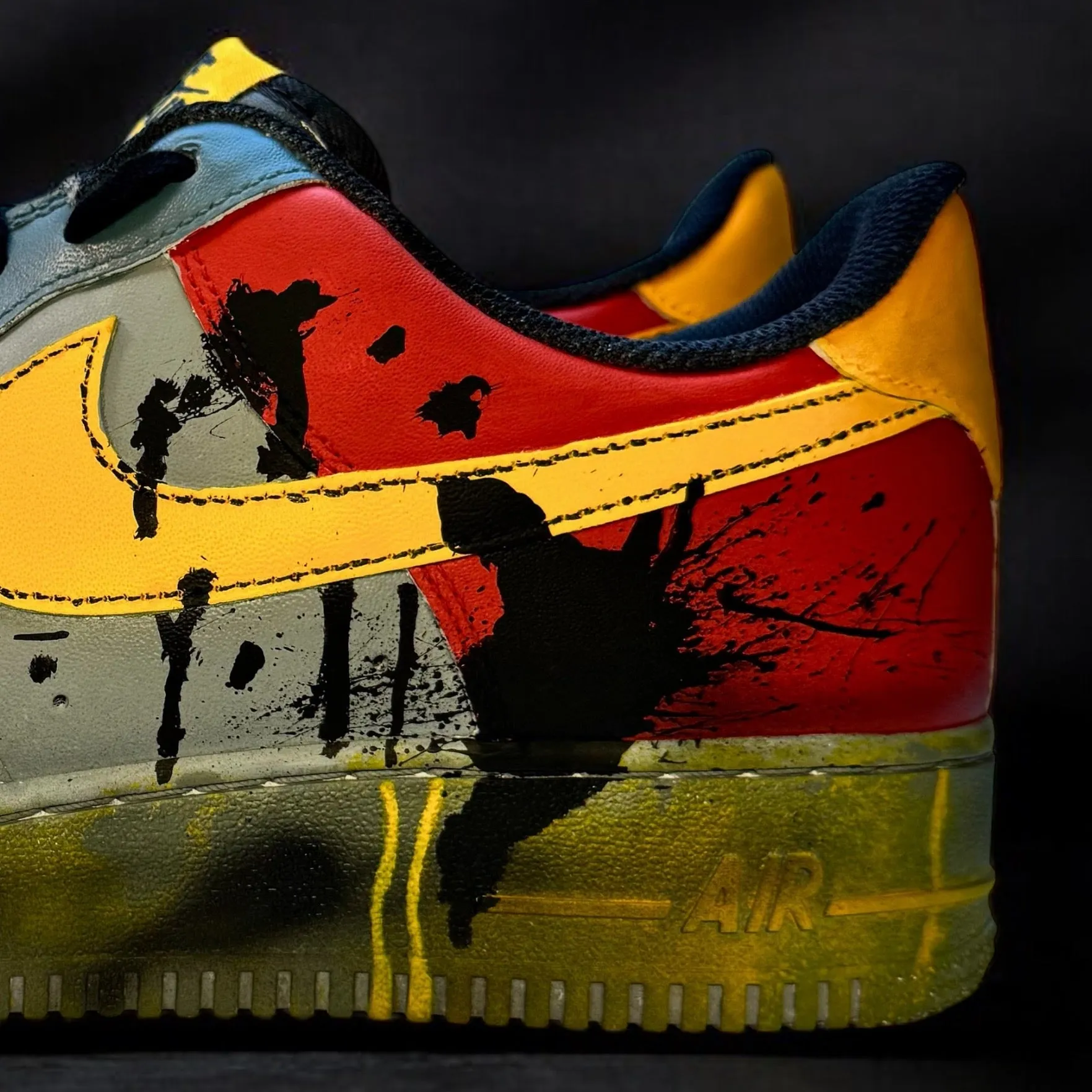 Nike Air Force 1 Custom Sneakers | Grime | Yellow