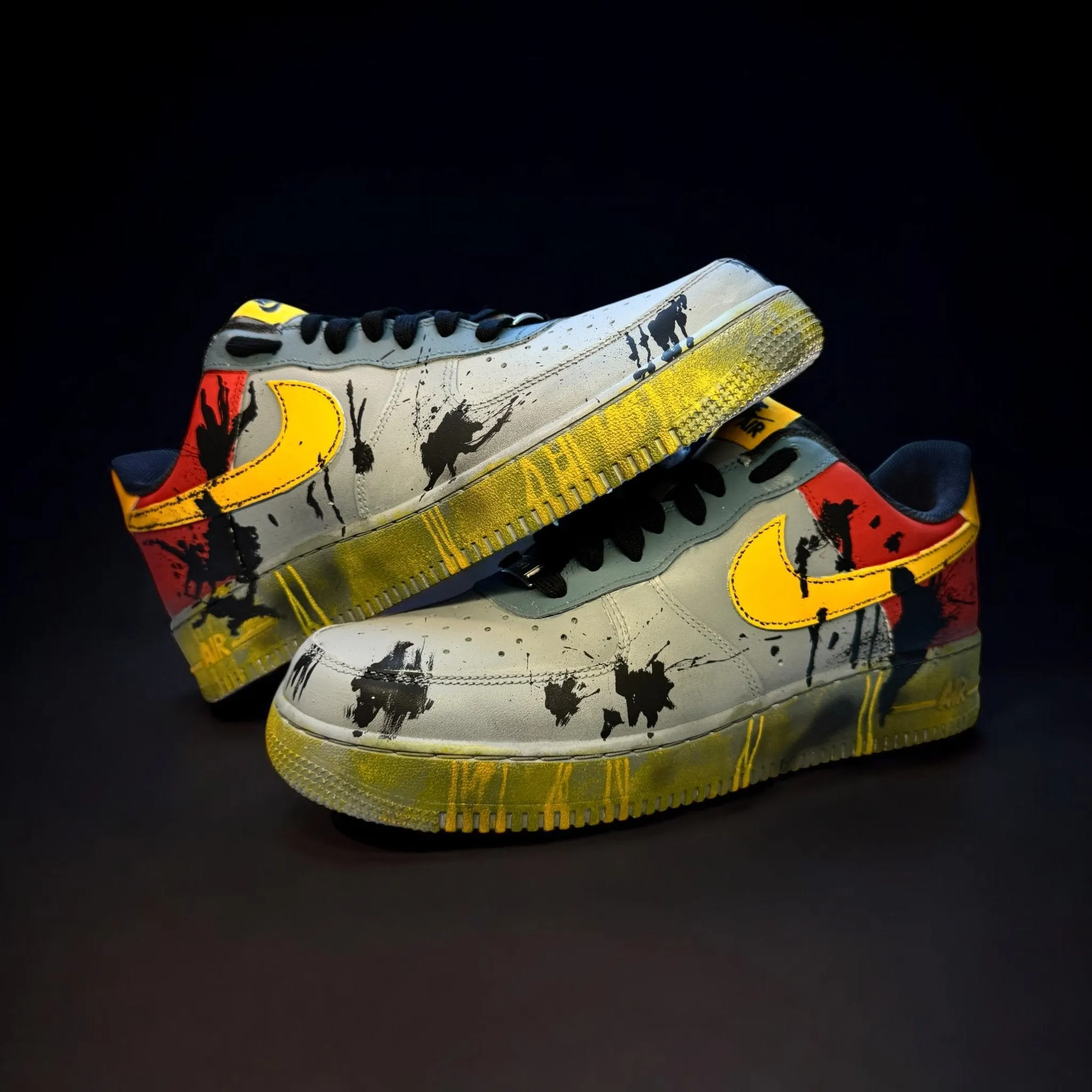 Nike Air Force 1 Custom Sneakers | Grime | Yellow