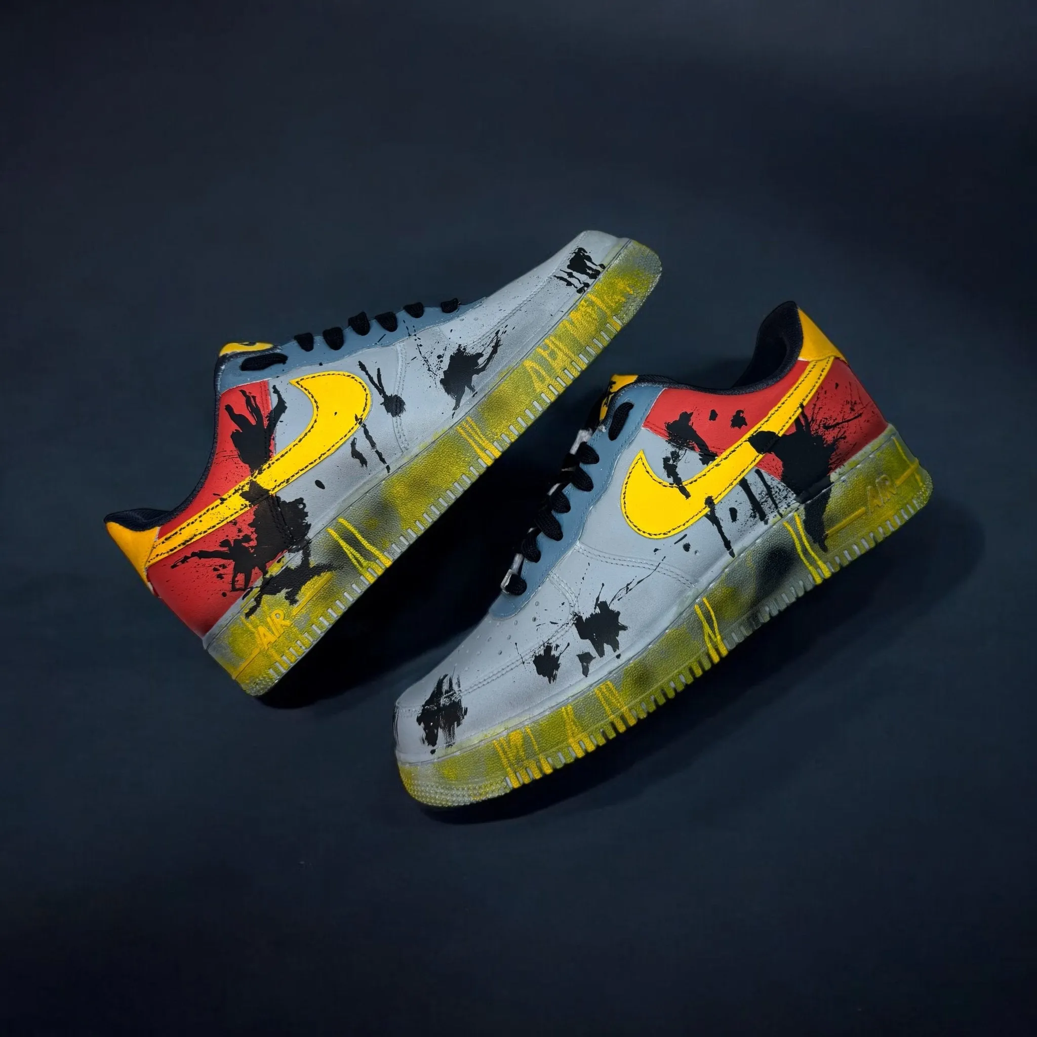 Nike Air Force 1 Custom Sneakers | Grime | Yellow