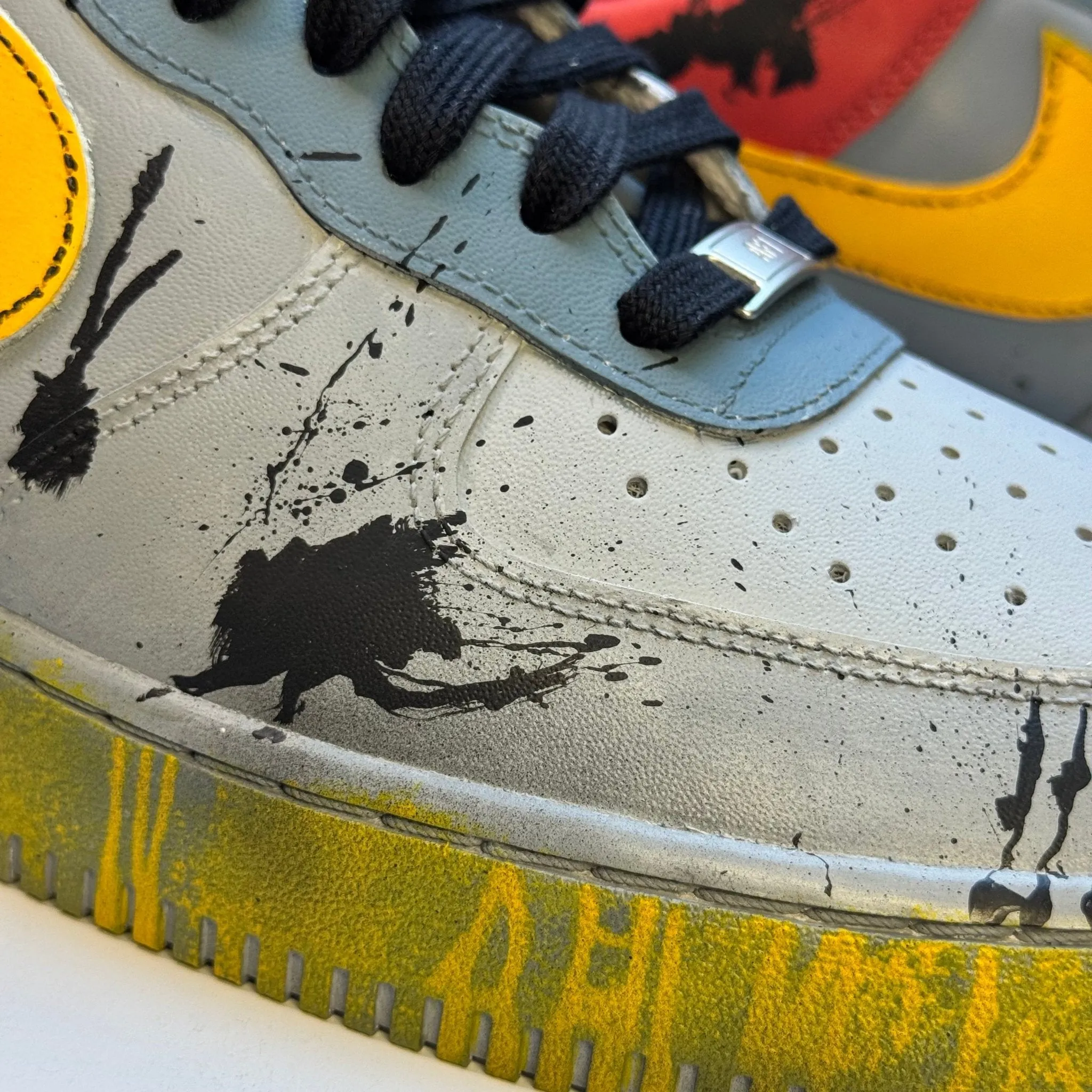 Nike Air Force 1 Custom Sneakers | Grime | Yellow