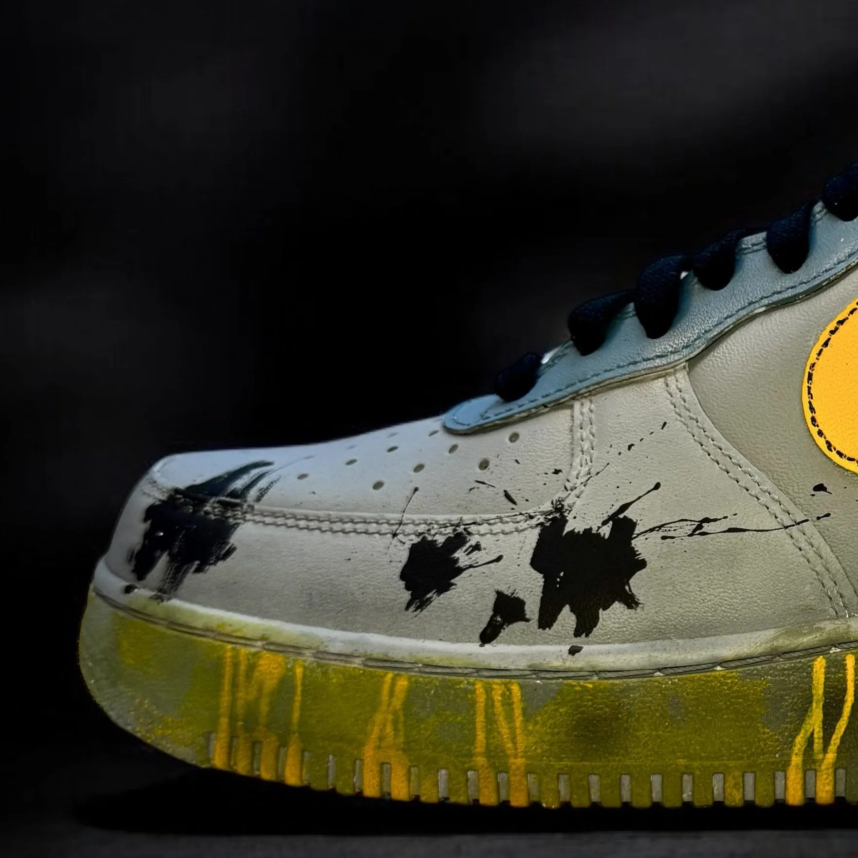 Nike Air Force 1 Custom Sneakers | Grime | Yellow