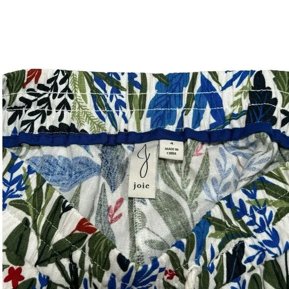 NWT! Joie Evelyn Tropical Beaded Linen Short - Size 4