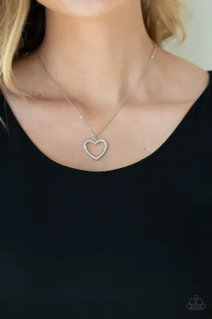 Paparazzi GLOW by Heart - White Heart Necklace