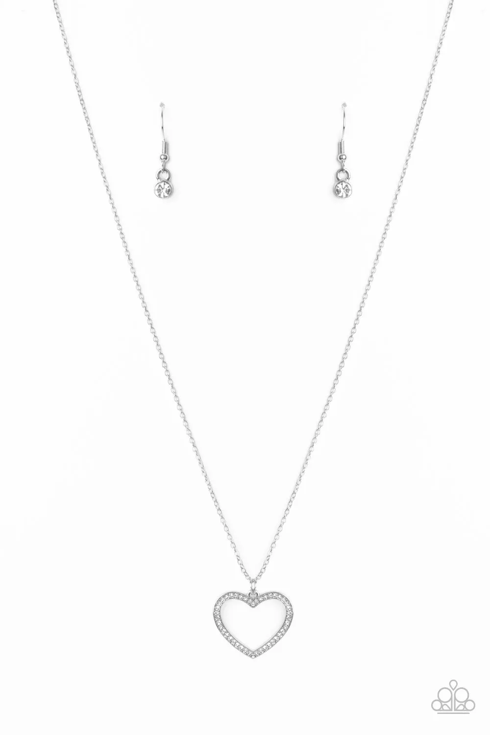 Paparazzi GLOW by Heart - White Heart Necklace