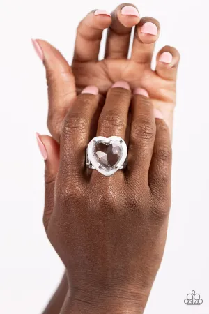 Paparazzi Hallmark Heart - White Ring