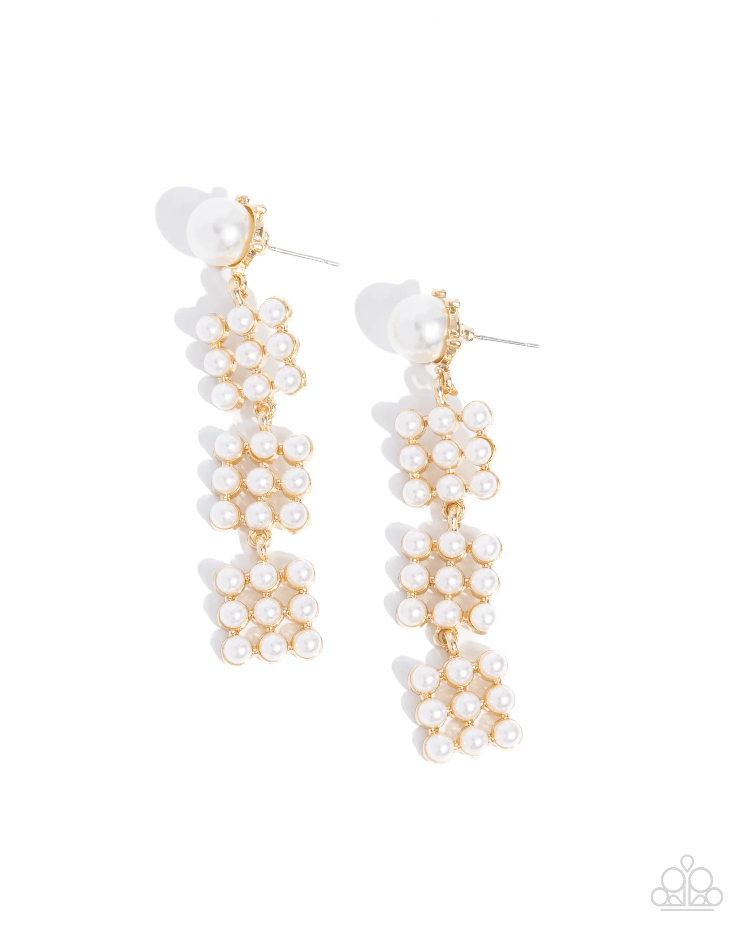 Paparazzi Pearl Pastime - Gold Earrings