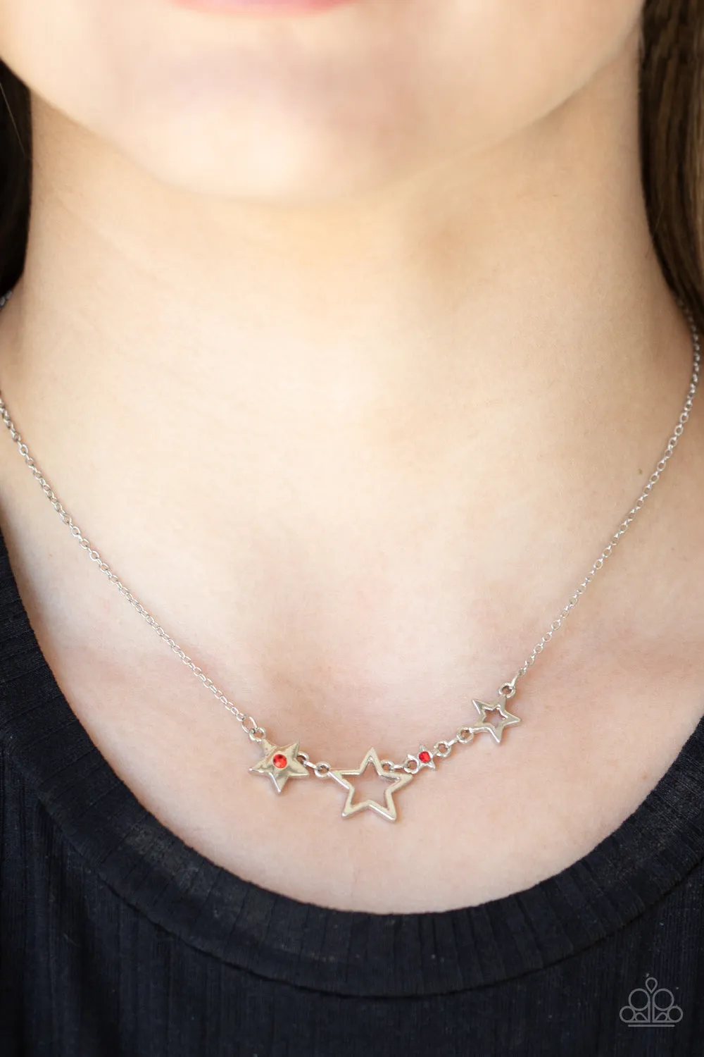 Paparazzi - Proudly Patriotic - Red Star Necklace